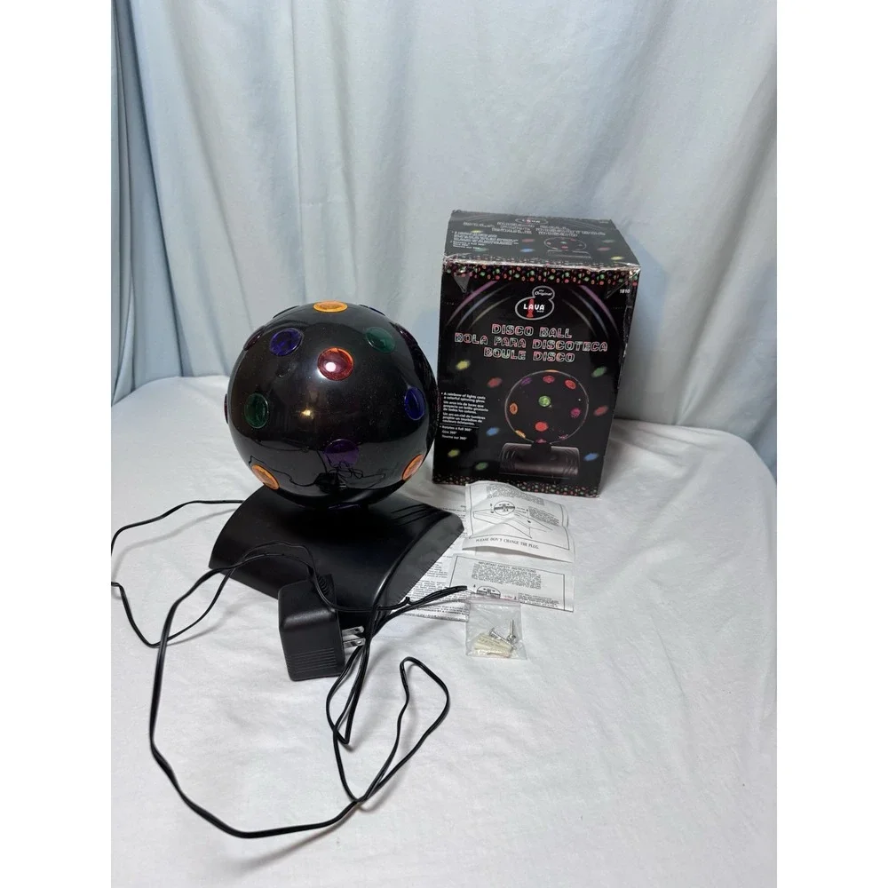 Lava Disco Ball 1810 Rotating Colorful Light Stage Effect Tested Working Box